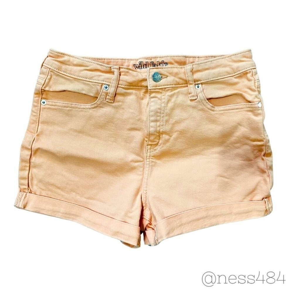 Wild Fable Peach Denim‎ High Rise Cuffed Shorts Women Size 6 28R